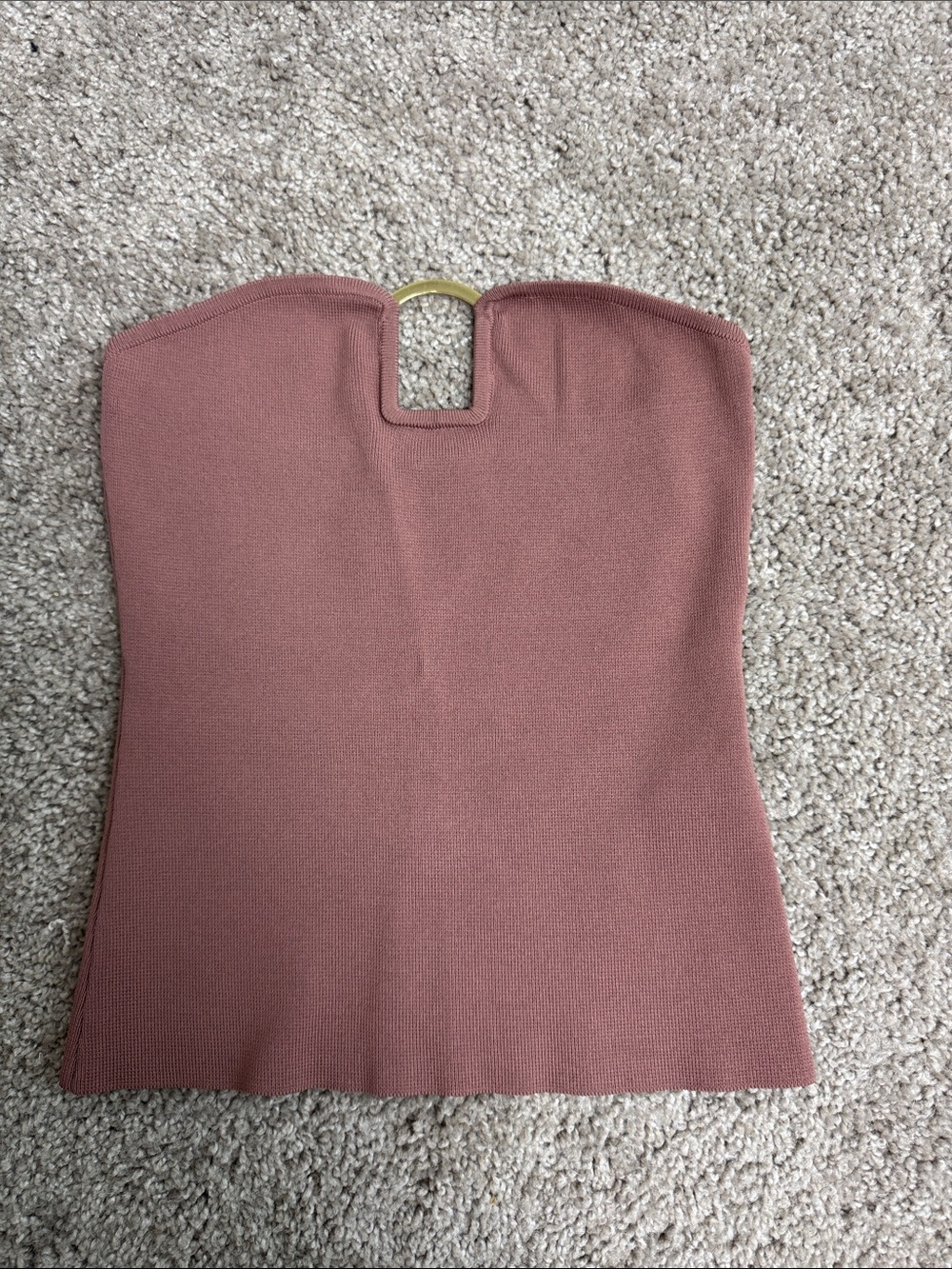 Zara Strapless Mauve Tube Top with Gold Accent